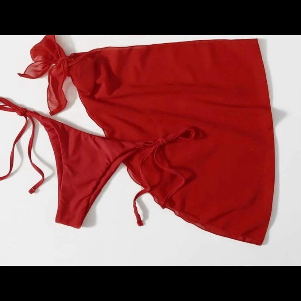 Triangle Tie Side Bikini Bottom Swimsuit & Beach Skirt